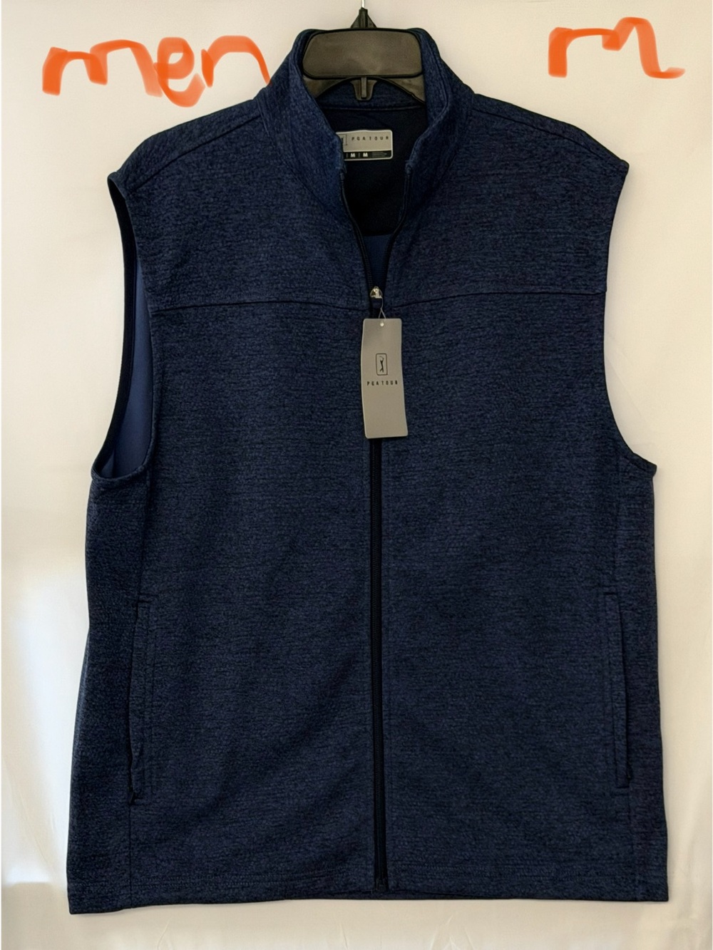 PGA Tour Men's Navy Blue Full-Zip Golf Vest